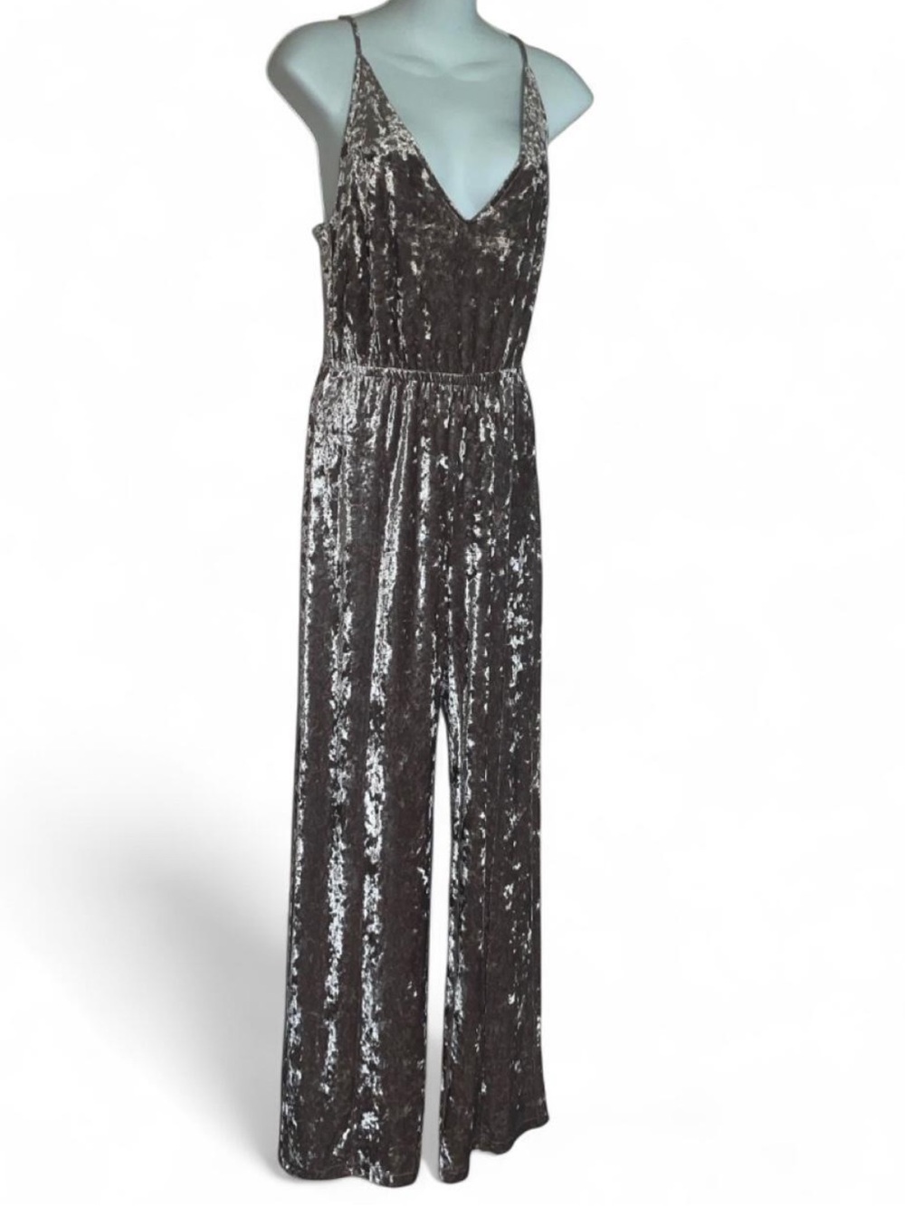 $195 BB Dakota Women's Pink Cassandra Velvet V-Neck Sleeveless Jumpsuit Size 4